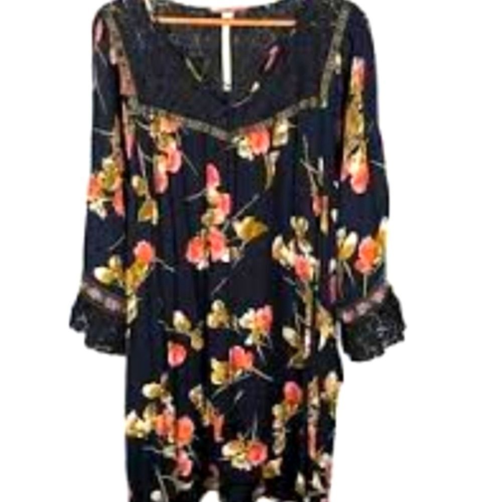 Uncle Frank Floral Black and Pink Dress